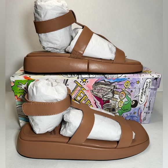 Jeffrey Campbell Devis Sandals Dark natural casual classic summer comfy style - Picture 2 of 7